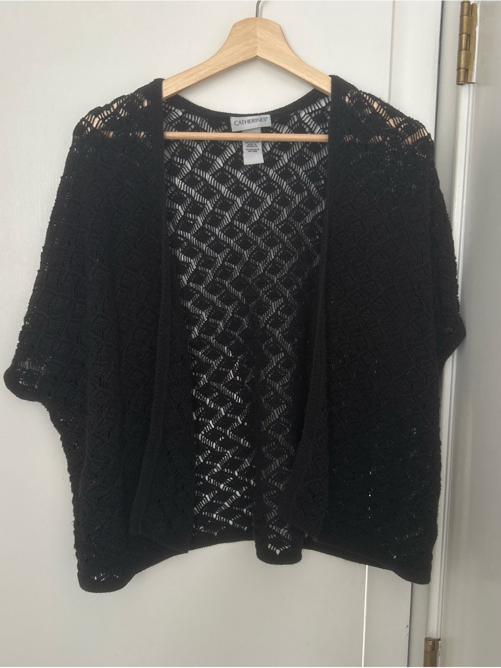 Black Open Knit Cardigan